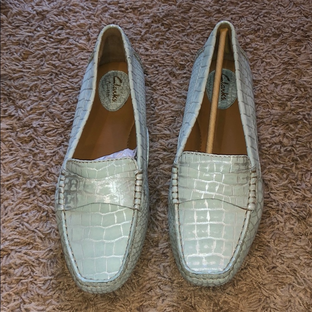 Clark’s light aqua loafer. Size 9